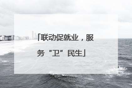 联动促就业，服务“卫”民生