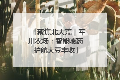 聚焦北大荒｜军川农场：智能喷药护航大豆丰收
