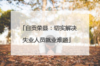 自贡荣县：切实解决失业人员就业难题