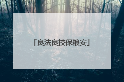 良法良技保粮安