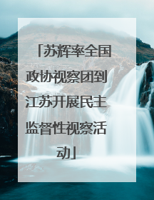 苏辉率全国政协视察团到江苏开展民主监督性视察活动