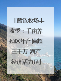 蓝色牧场丰收季：千亩养殖区年产值超三千万 海产经济活力足