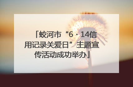 蛟河市“6・14信用记录关爱日”主题宣传活动成功举办