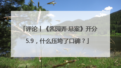 评论丨《酱园弄·悬案》开分5.9，什么压垮了口碑？