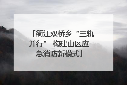 衢江双桥乡“三轨并行” 构建山区应急消防新模式