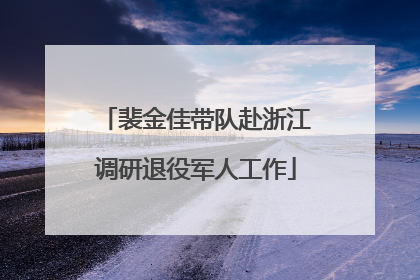裴金佳带队赴浙江调研退役军人工作