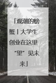 观潮的螃蟹丨大学生创业在这里“望”见未来
