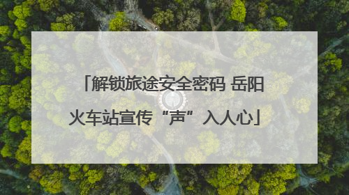 解锁旅途安全密码 岳阳火车站宣传“声”入人心