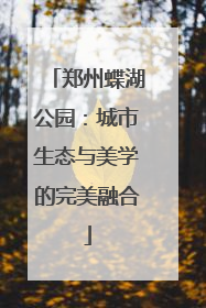 郑州蝶湖公园：城市生态与美学的完美融合