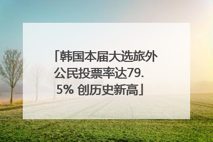 韩国本届大选旅外公民投票率达79.5% 创历史新高