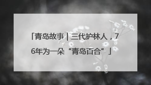 青岛故事｜三代护林人，76年为一朵“青岛百合”