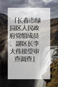 长春市绿园区人民政府党组成员、副区长李大伟接受审查调查