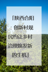 陕西合阳：创新村规民约让乡村治理焕发新的生机