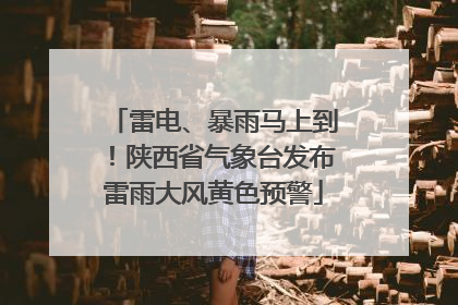 雷电、暴雨马上到！陕西省气象台发布雷雨大风黄色预警
