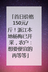 首日价格150元/斤！浙江本地杨梅已开采，农户：想要便宜的再等等
