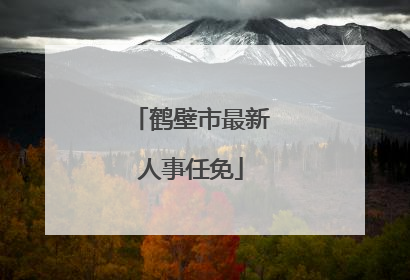 鹤壁市最新人事任免