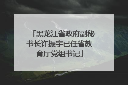 黑龙江省政府副秘书长许振宇已任省教育厅党组书记