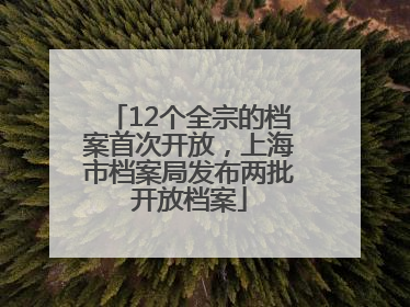 12个全宗的档案首次开放，上海市档案局发布两批开放档案