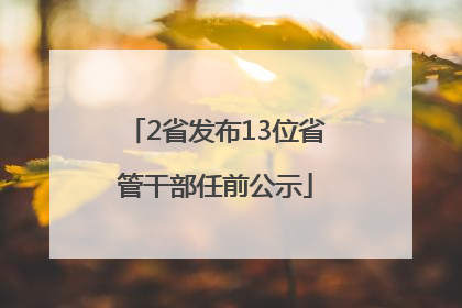 2省发布13位省管干部任前公示