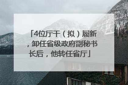 4位厅干（拟）履新，卸任省级政府副秘书长后，他转任省厅