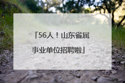 56人！山东省属事业单位招聘啦