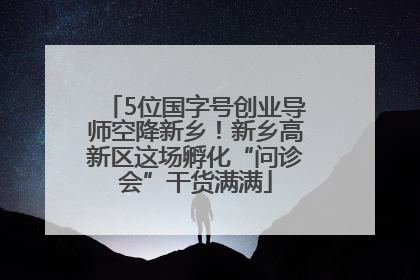 5位国字号创业导师空降新乡！新乡高新区这场孵化“问诊会”干货满满