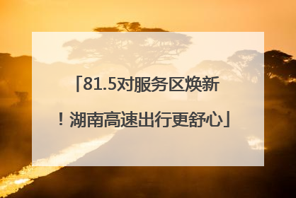 81.5对服务区焕新！湖南高速出行更舒心