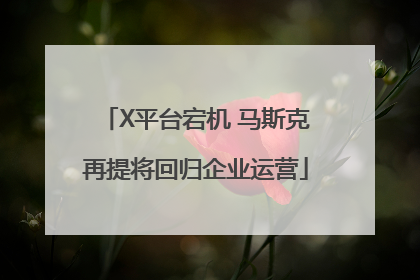 X平台宕机 马斯克再提将回归企业运营